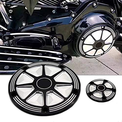 CCAUTOVIE Pair Motorcycle Derby Covers CNC Aluminum Timing Timer Covers for Harley Davidson Road King Softail Dyna