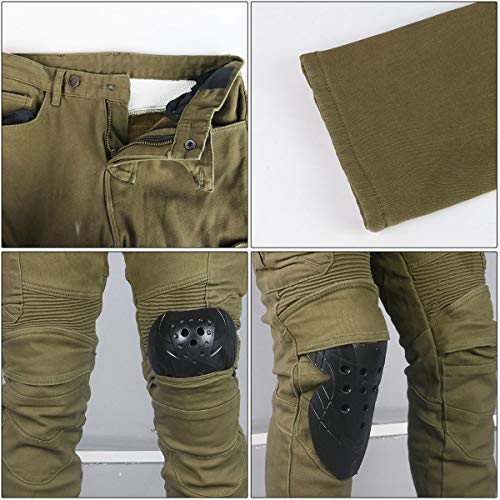 image for VNFOX Winter Motorcycle Jeans, Mens & Womens Velvet Warm Motocross Rac
