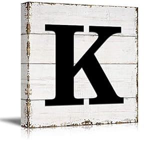 Canvas Wall Art English Letter Wood Background Home Wall Decorations for Bedroom Living Room Paintings Canvas Prints Framed - 12x12 inches