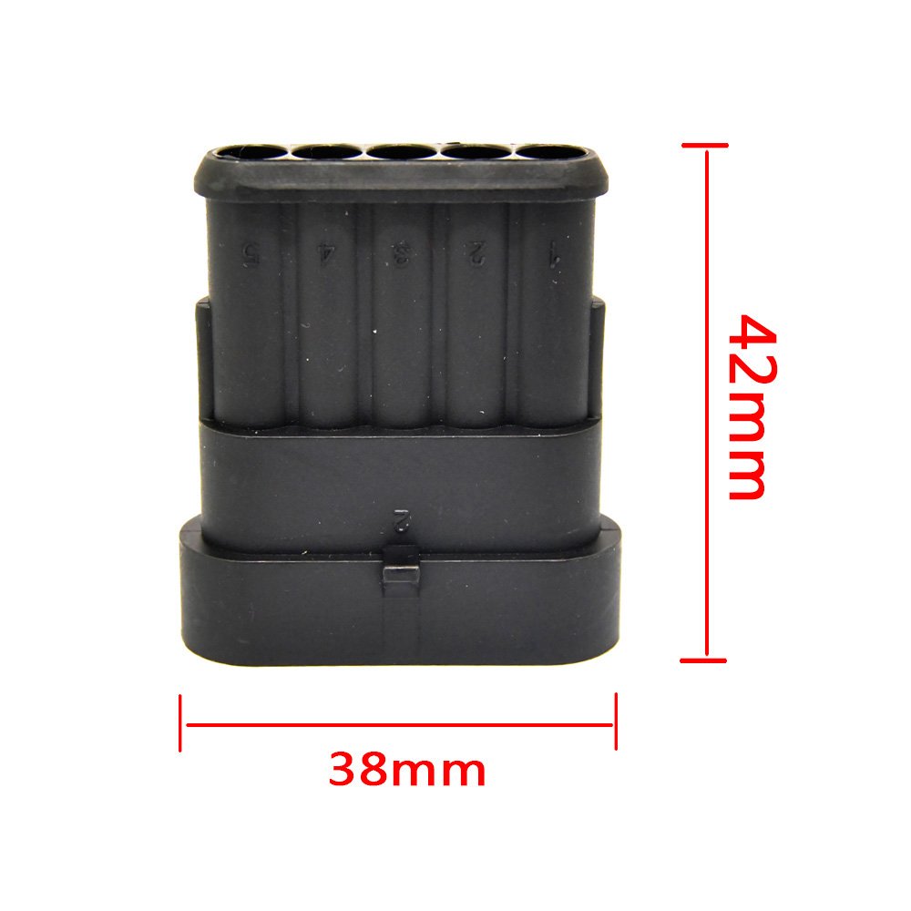 Imagine 10 Kit 5 Pin Way 20-16 AWG Waterproof Connector IP67 AMP Supersealed PA66 Nylon Housing 1.5mm Series Terminal Sockets AC/DC Plug