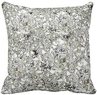 White Diamond Custom Design Bling Print Pillow Case 18" * 18"