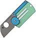 Spyderco C188ALTIP Titanium Dog Tag Folding Knife, Blue/Green, 1.23-Inch