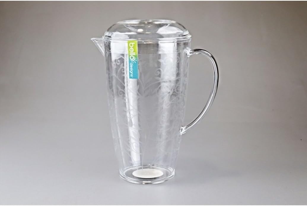 Etched Design Plastic 2Lt Multi Purpose Water Juice Jug Pitcher with