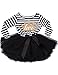 NNJXD Girl Shinny Stripe Baby Girl Long Sleeve Printed Tutu Dress Gold&Light Black 13-24 Months