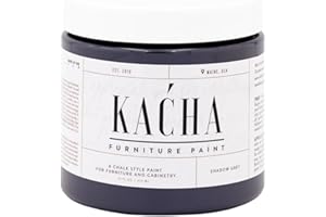 Kacha Furniture Paint | Grey Chalk Style Paint for Furniture, Cabinets, and Crafts | Pint -16 oz | Shadow Grey | Low VOC | Matte | (Topcoat Required)
