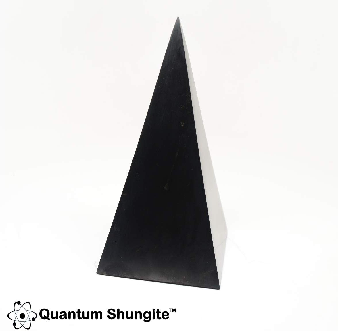 Quantum Shungite | Polished High Pyramid | 2.75”x2.75” Base (7x7cm) | Guaranteed Authentic from Karelia Russia | The Stone of EMF Protection, Healing and Transformation
