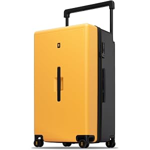 LEVEL8 Voyageur Wide Handle Luggage Airline Approved, 28 Inch Luggage with Spinner Wheels, Hardshell Large Checked Suitcases