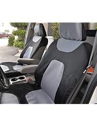 Motor Trend fundas de asientos de auto de 3 capas impermeables, con aberturas al costado, rápidas de colocar, modernas, autoprotección, Negro y gris