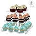 Utenlid Acrylic 3-Tier Square Stacked Party Cake Stand with Borders and Stable Screw-On Pillars - Tiered Cupcake Stand/Cupcake Tower