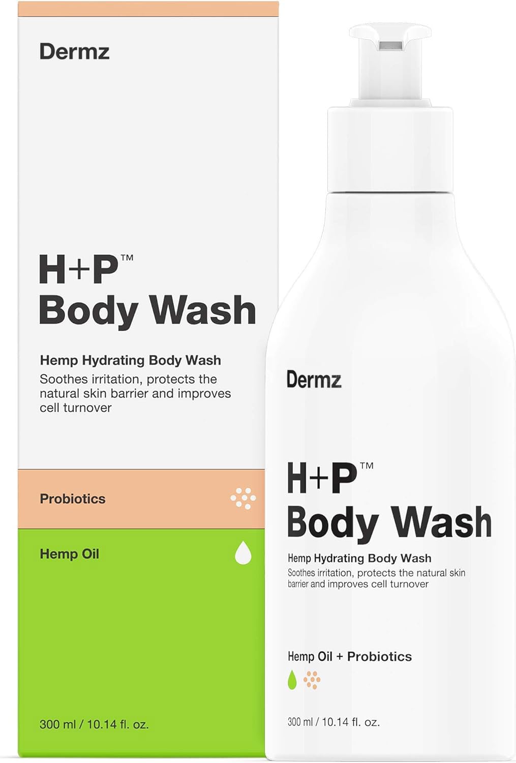 Dermz H+P Replenishing Sensitive Body Wash: Antibacterial Body Wash for Eczema, Psoriasis, Dry or Sensitive Skin - Moisturise & Fight Dry Skin - Natural Shower Gel