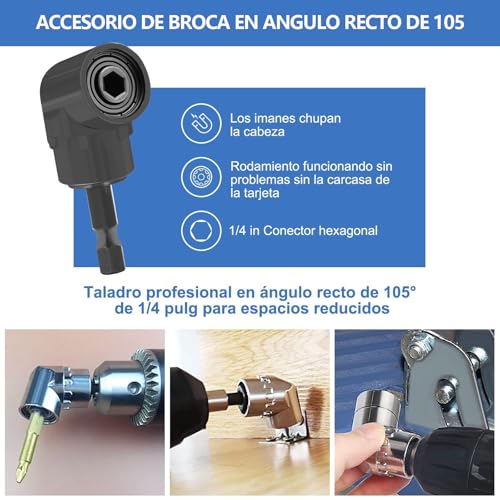Juego de extensión flexible de brocas, Juego De 33 Piezas De Extensión De Broca Flexible, Soporte Para Brocas,adaptador de enchufe giratorio de vástago hexagonal de 1/4 3/8 1/2 pulgadas