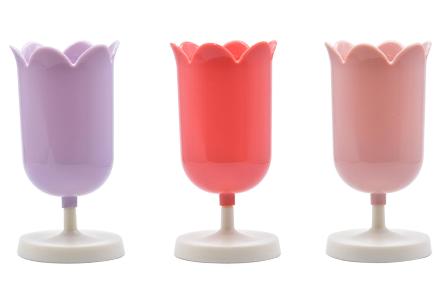 Ranvi 3PCS Flower Pen Holder Makeup Brush Holders for Girls Kids Women Desk Organizer Storage Gift(Purple,Red,Pink)