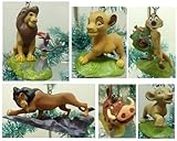 Lion King Set of 6 Holiday Christmas Tree Ornaments Featuring Pumbaa, Mufassa, Scar, Timon, Cub Nala, and Cub Simba