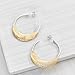 Silpada 'Good Vibes' Crescent Hoop Earrings in Sterling Silver & Brass