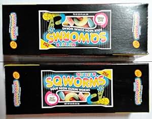 Amazon.com : Sour Neon Nuclear SQworms Gummi Worms 2 Box ...
