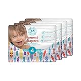 Honest Baby Diapers, Painted Feathers, Size 4, 116 Count