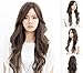 ABING Long Classical Curly Dress Party Wigs For Woman With wig Cap Light Brown