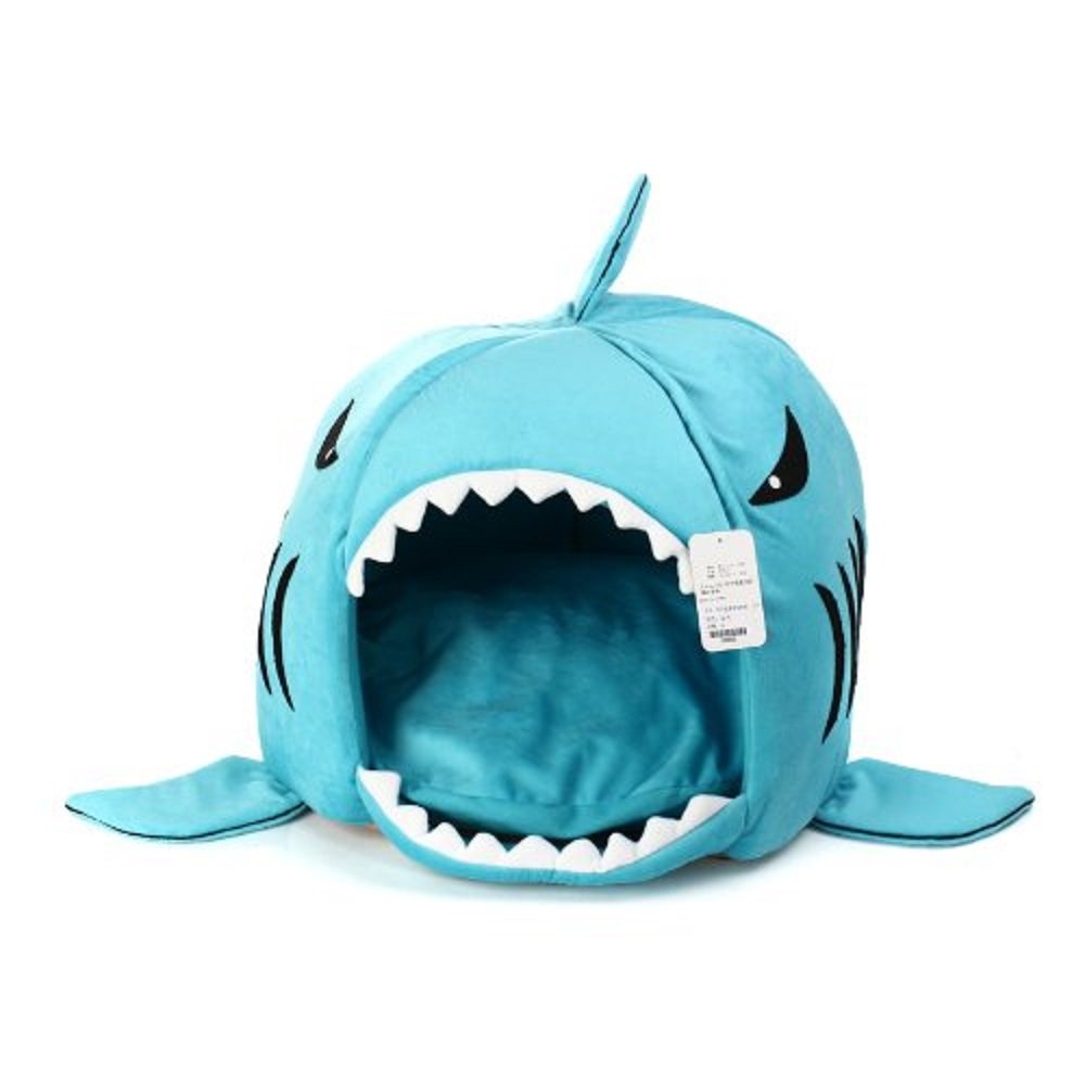 Kojima Shark Round House Puppy Bed With Pet Bed Mat Small To Medium (Blue Med.. 11 51ibDuElVGL