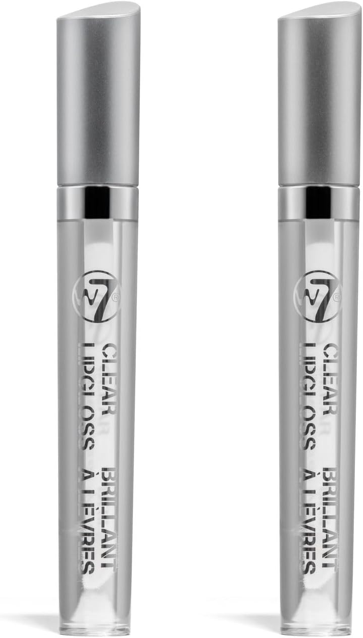 W7 Soft Clear Lip Gloss Wand 2 Pack Non-Sticky High Shine