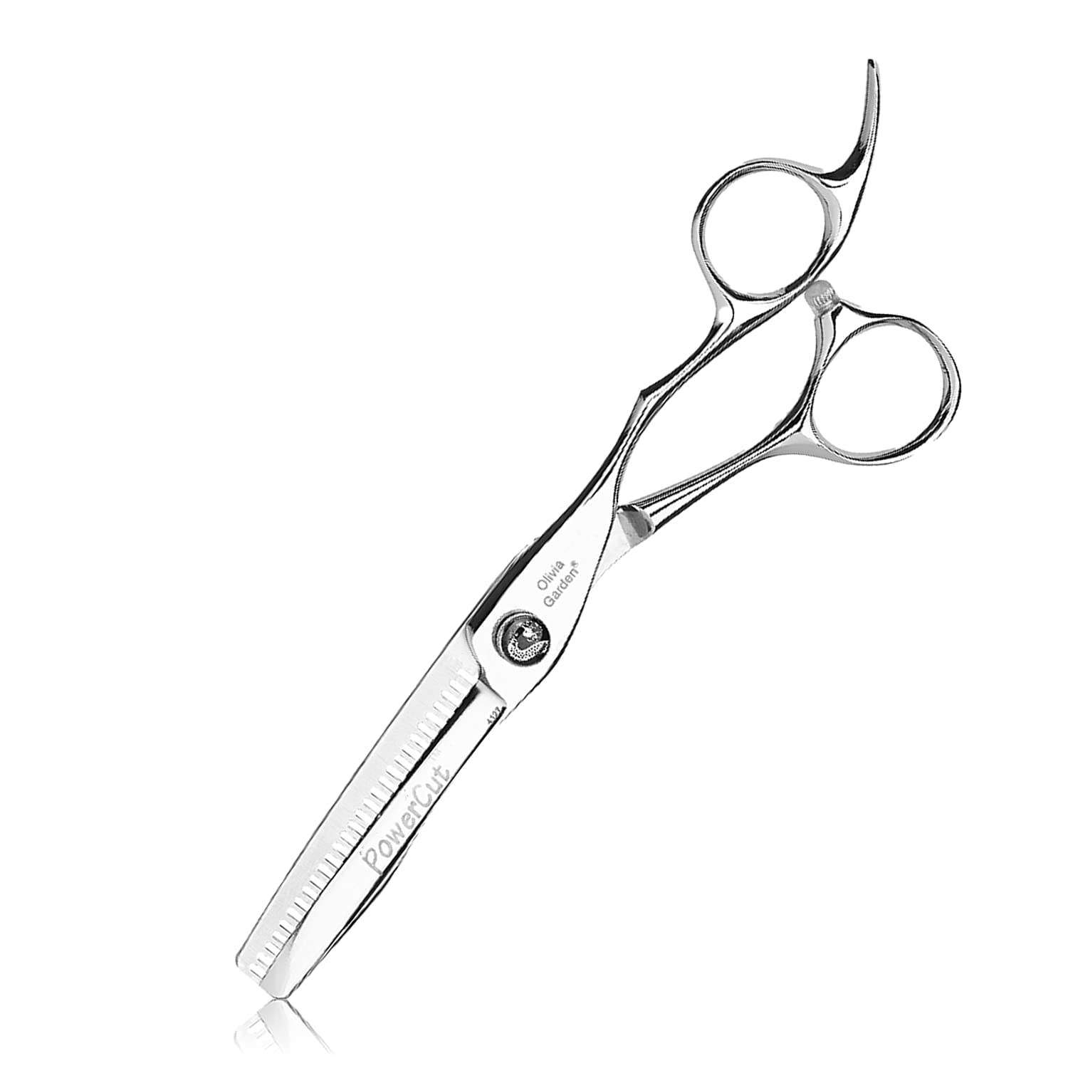 Olivia Garden Powercut 6.0" 28 teeth European Thinner in Black Pouch - Effortless Thinning, Convex Blades, Ergonomic Handle