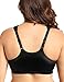 Delimira Women's Front Closure Full Coverage Wirefree Racerback Lace Plus Size Bra Black 40D