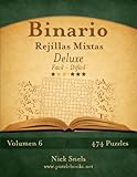 Image de Binario Rejillas Mixtas Deluxe - De Fácil a Difícil - Volumen 6 - 474 Puzzles (Volume 6) (Spanish Edition)