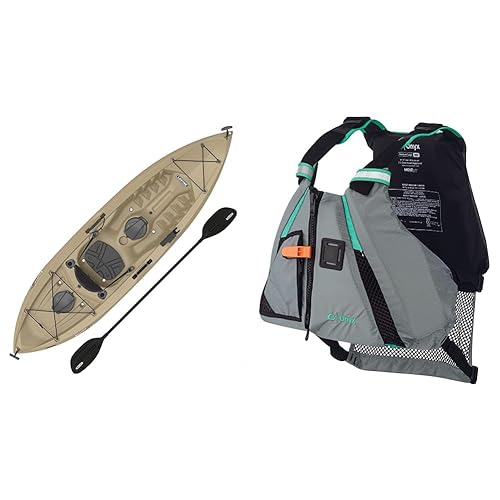 Lifetime Muskie Angler Sit-On-Top Kayak with Paddle, Tan, 120