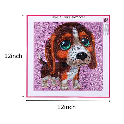AOBOR Diamond Painting for Kids Full Drill Painting by Number Kits Rhinestone Mosaic Making for Home Wall Decor (Cute Puppy) - Thumbnail 3