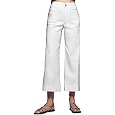 Womens Wide Leg Crop Pants High Waisted Cropped Trousers for Work Casual Lightweight Breathable Loose Fit Pants
