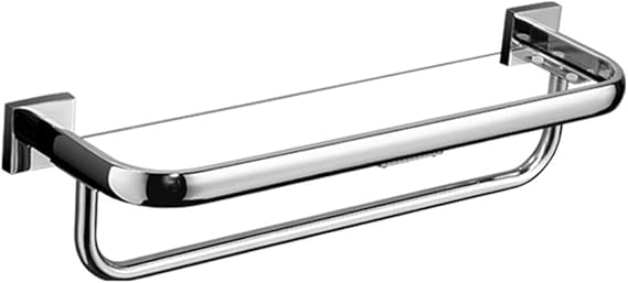 M-J Acero Inoxidable Cuarto de Baño Estante de Vidrio Vanidad Baño