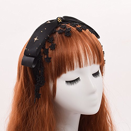 GRACEART Lolita Black Stars Big Bowknot Hairband - Image 2