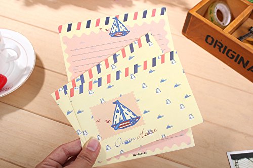 image for B&S FEEL 32 Special Design Writing Stationery Paper & 16 Envelope Set 