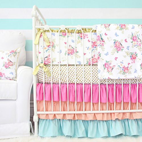 Caden Lane Olivia's Bright Boho Floral 2 Piece Crib Bedding Set