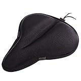 Yougai Exercise Bike Seat, Big Size Soft Wide Gel Bicycle Cushion for Bike Saddle, Comfortable Bike Seat Cover Fits Cruiser and Stationary Bikes, Indoor Cycling (For Large Seat)