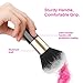 Luxspire Powder Makeup Brush, Flat Kabuki Brush, Single Large Makeup Brush Soft Face Mineral Powder Foundation Brush Blush Brush for Blending Makeup, Black & Gold