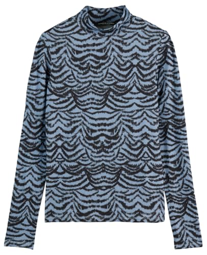 Scotch & Soda All Over Printed Slim-Fit LS T-Shirt, Donna, Ikat Feather Blue, L