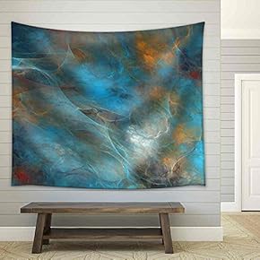 Abstract Shapes Made of Fractal Textures. - Fabric Wall Tapestry Home Decor - 51x60 inches