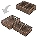 MyGift Rustic Brown Woven Small Storage Baskets for Storage, Decorative Nesting Basket Set, 3 Pack