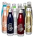 WaterVault Insulated Water Bottle - Stainless Steel Vacuum Thermos Bottles - Cold 24 Hours, Hot 12 Hours - Double Wall Copper Plated