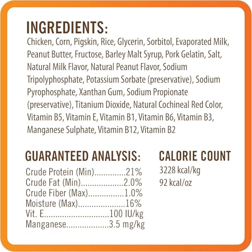 NUTRICHOMPS DOG CHEWS 5-INCH TWISTS, EASY TO DIGEST, RAWHIDE-FREE DOG TREATS, 10 COUNT, REAL PEANUT BUTTER FLAVOR (PACKAGING MAY VARY)