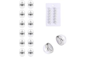 Wujzkisster 12 Pairs of Pearl Veil Weights, Double-Sided Strong Magnetic Bridal Invisible Magnets, Wedding Dresses, Scarves, 