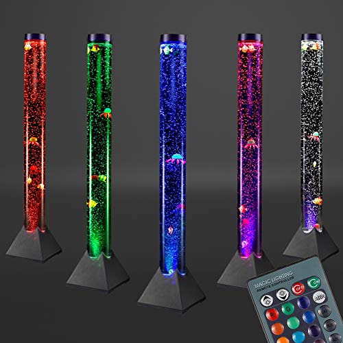 Floor Lamp - 3.9 ft Tall Water Bubble Floor Lamp - Water Tower Tank with Remote Control - Bubble Tube Night Mood Light for Kids Bedroom,Living Room,Great Gifts for Kids Perfect for Autism Sensory Toy