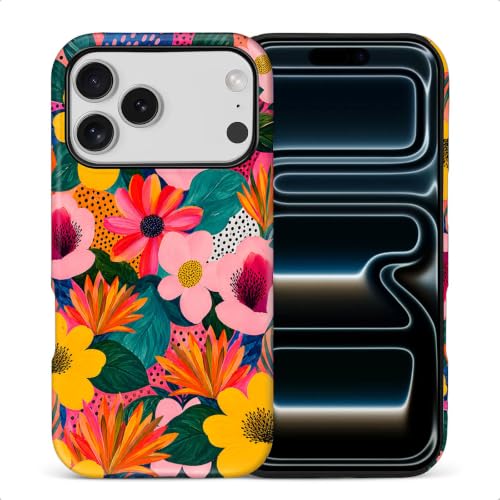 Todmghf Compatible with iPhone 17 Pro/iPhone 18 Pro Case, Advanced Hybrid Double-Layer Protection Against Falls- Tropical Color Flowers at Amazon