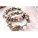 Flower Crown Headband Rattan Vine Wreath Garland Floral Beach Wedding Bridal Hair Hoop Leaf Ribbon Party Decoration Headdress Headwear Handmade Headpiece Girls Kids Hair Accessories 2 Pack Coffee