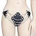 Women's Sexy Body Harness Leather and Metal Chain Cupless Bra Vest and G-String Bikini Costume Black