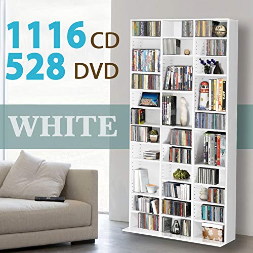 1116 Cd 528 Dvd Storage Shelf Rack Unit Adjustable Book Bluray Video Games White Buy Online In Guernsey At Guernsey Desertcart Com Productid