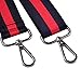 Wide Shoulder Strap Adjustable Replacement Belt Guitar Style Cross body Handbag Purse Strap (Silver Hook-Black red Black)