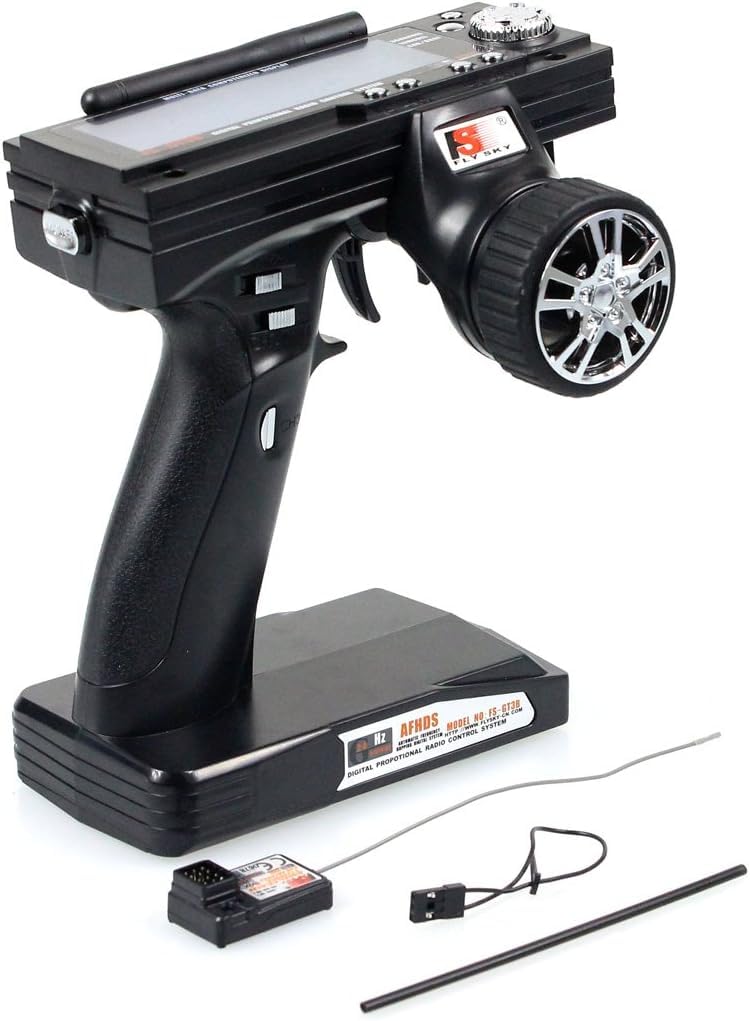 Yangers 2.4GHz Radio Transmitter Receiver Remote Controller, Flysky GT3B AFHDS 3 Channel Transmitter + FS GR3E Receiver Radio System for RC Racing Car Boat Helicopter Toys