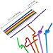 200Pcs 10.3 Inch Colorful Flexible Drinking Straws,Individual Package Disposable Plastic Straws,Extra Long Flexible Party Fancy Straws.
