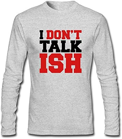 Zhangjiawenn Men's I Don't Talk ish Long Sleeve T-Shirt L HeatherGray